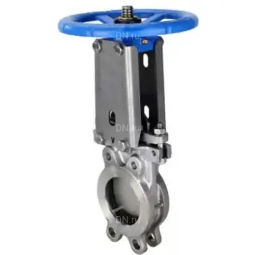 Задвижка шиберная DN.ru GVKR3232E-1W-Fb-S Ду50 Ру16 односторонняя, межфланцевая, шпиндель - выдвижной, корпус - нержавеющая сталь 316, шибер - нержавеющая сталь 316, уплотнение - EPDM, управление - штурвал, WENZ