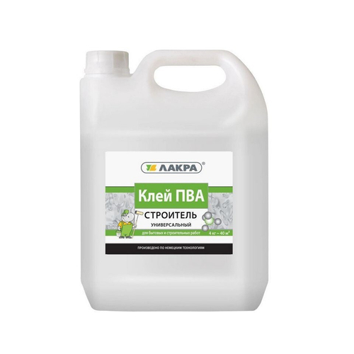 Клей ПВА Лакра Строитель 4 кг, шт