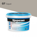 Затирка для плитки Церезит CE 40 Aquastatic №07 серая, для швов до 10 мм, 2 кг, шт