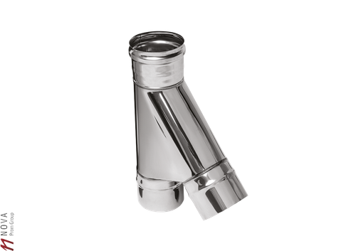 Тройник Феррум угол 135°, нержавеющий (430/0,5мм), ф115, по воде