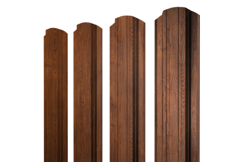 Штакетник Прямоугольный фигурный 0,45 Print Premium Golden Wood Fresh TwinColor