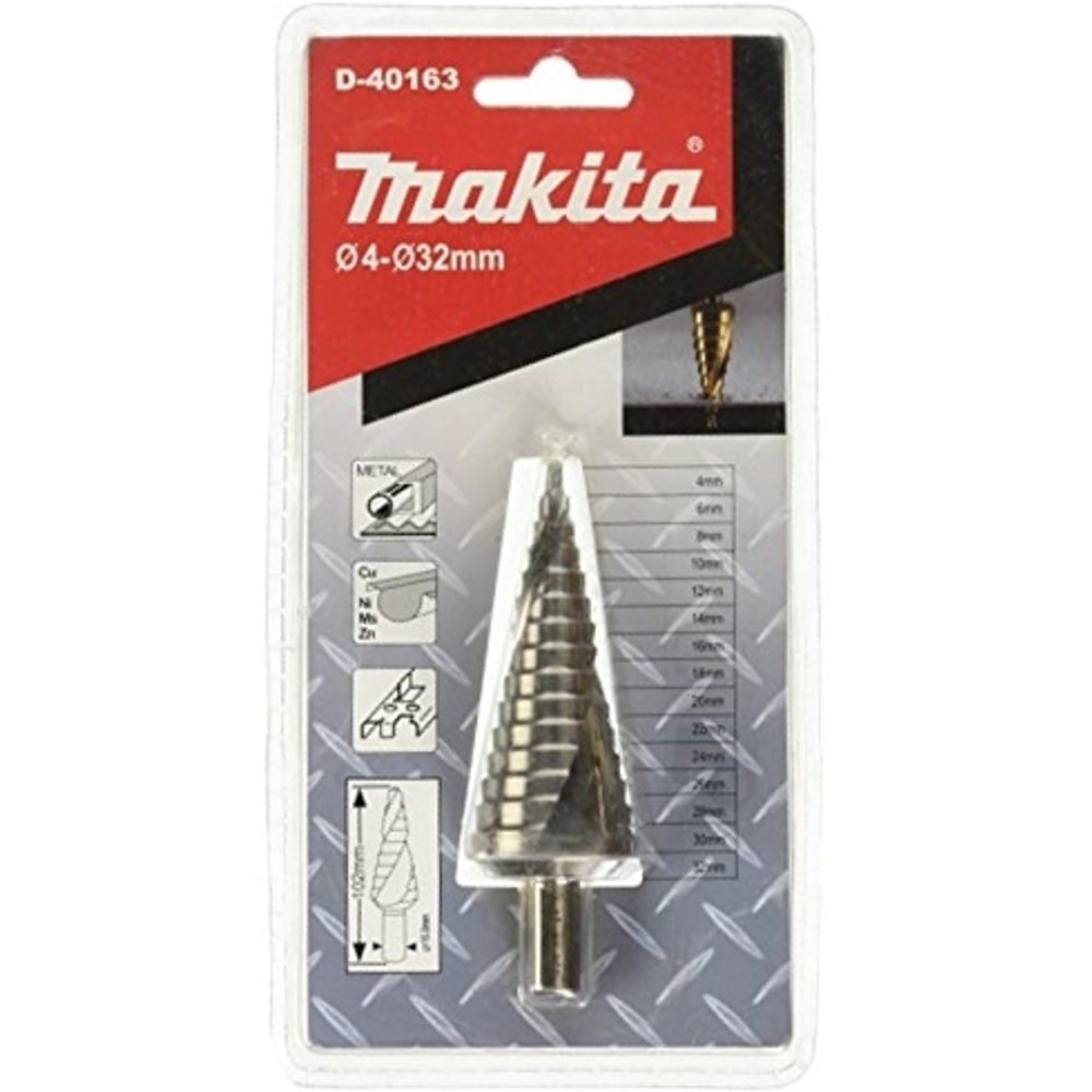 Сверло ступенчатое HSS со спиральным желобком, 4-32, 10 мм Makita D-40163