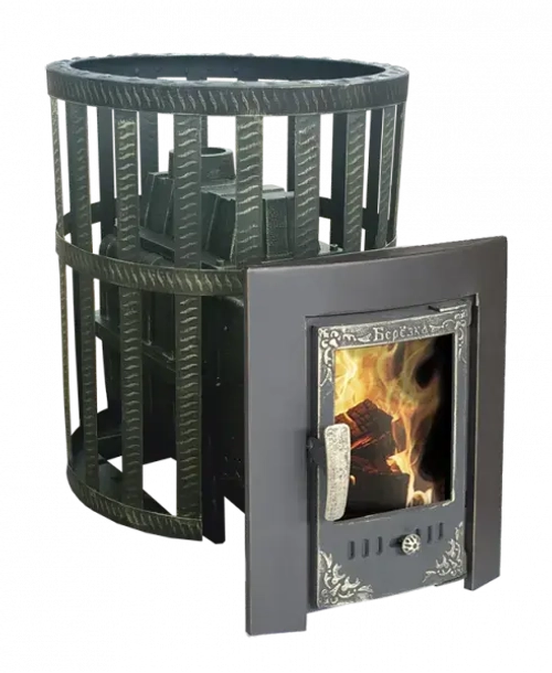 Печь для бани Березка Воевода 20 Д-2 камин чугунная сетка