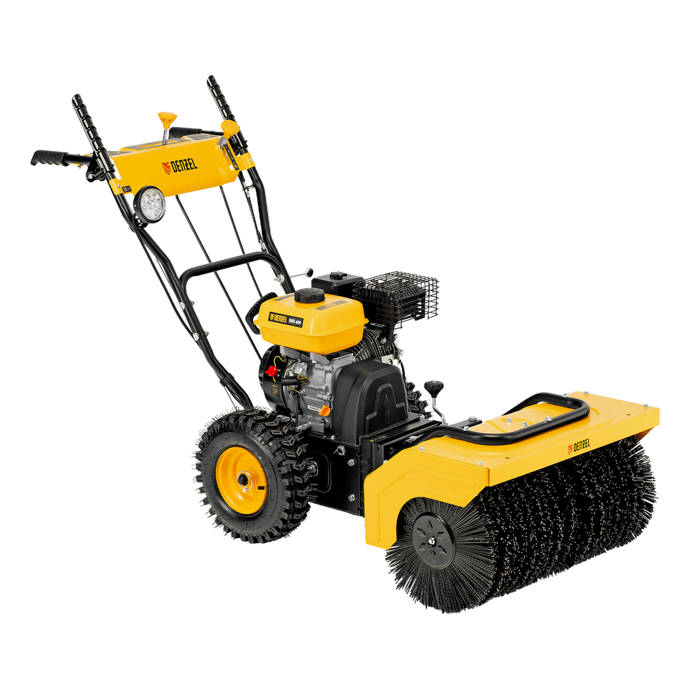 Гибридная снегоуборочная машина с функц. подметания SWB-600, 212 сс, руч. старт, 2 насадки Denzel