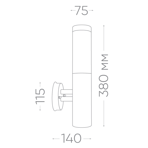 Светильник садово-парковый Feron DH021-B, Техно на стену вверх, 18W E27 230V, серебро 11807