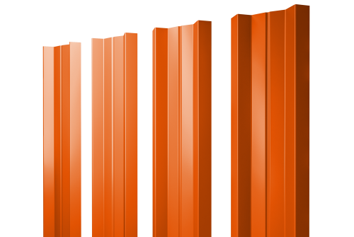 Штакетник М-образный А с прямым резом 0,45 PE RAL 2004 оранжевый