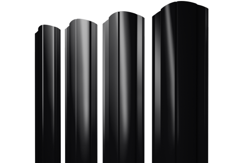 Штакетник Круглый фигурный 0,5 Velur X RAL 9005 черный