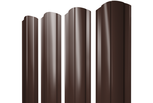 Штакетник Круглый фигурный 0,4 PE RAL 8017 шоколад