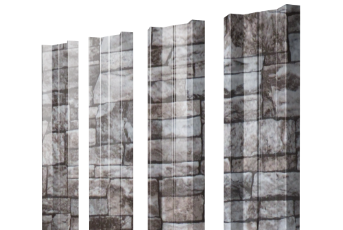 Штакетник М-образный А с прямым резом 0,45 Print Elite Fine Stone TwinColor