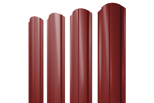 Штакетник Полукруглый Slim фигурный 0,5 Satin RAL 3011 коричнево-красный