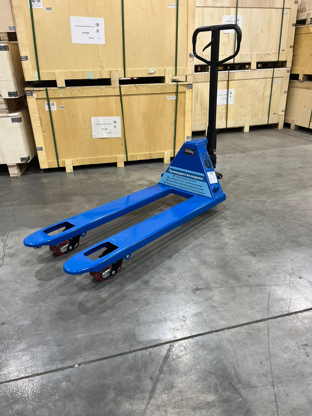 Тележка гидравлическая 2500 кг 1150 мм TOR DF (полиуретановые колеса)