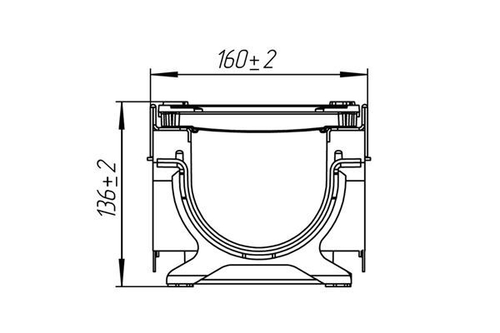 Лоток водоотводный PolyMax Drive DN100 h136 пластиковый с решеткой щелевой чугунной ВЧ кл.С (комплект)