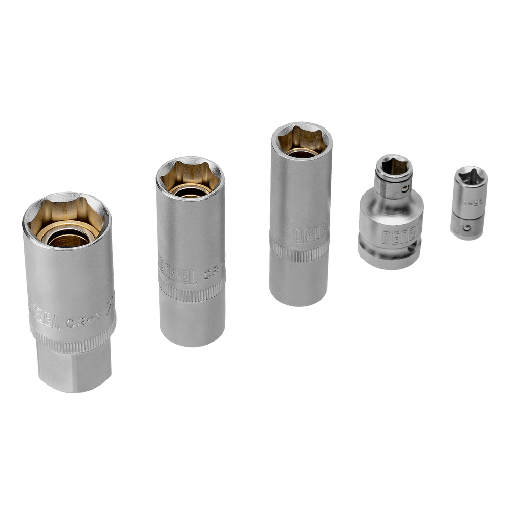 Набор инструментов, 1/2", 1/4", CrV, S2, пластиковый кейс, 122 предмета Denzel