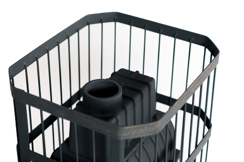 Печь для бани чугунная Сибирь-22 панорамная дверка (сетка)