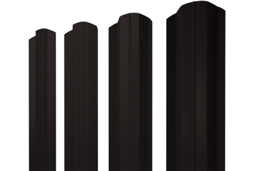 Штакетник М-образный B фигурный 0,45 PE-Double RAL 9005 черный
