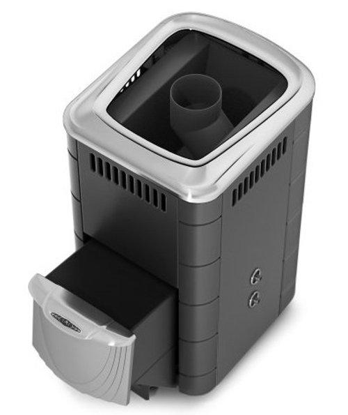 Печь для бани ТМФ Тунгуска 2017 Inox нер. дверца т/обменник антрацит