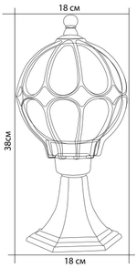 Светильник садово-парковый Feron PL3704 круглый на постамент 60W 230V E27, черное золото 11364