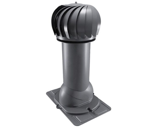 Роторная вентиляция с универсальным проходным элементом d150мм, h-650мм не утепленная, серый графит RAL 7024