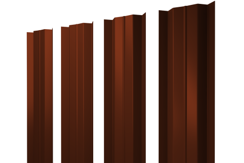 Штакетник М-образный В с прямым резом 0,45 PE RAL 3009 оксидно-красный
