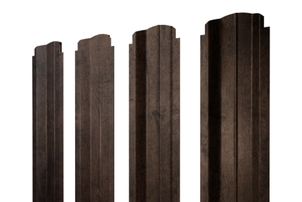 Штакетник П-образный B фигурный 0,45 Print Elite Antique Wood TwinColor