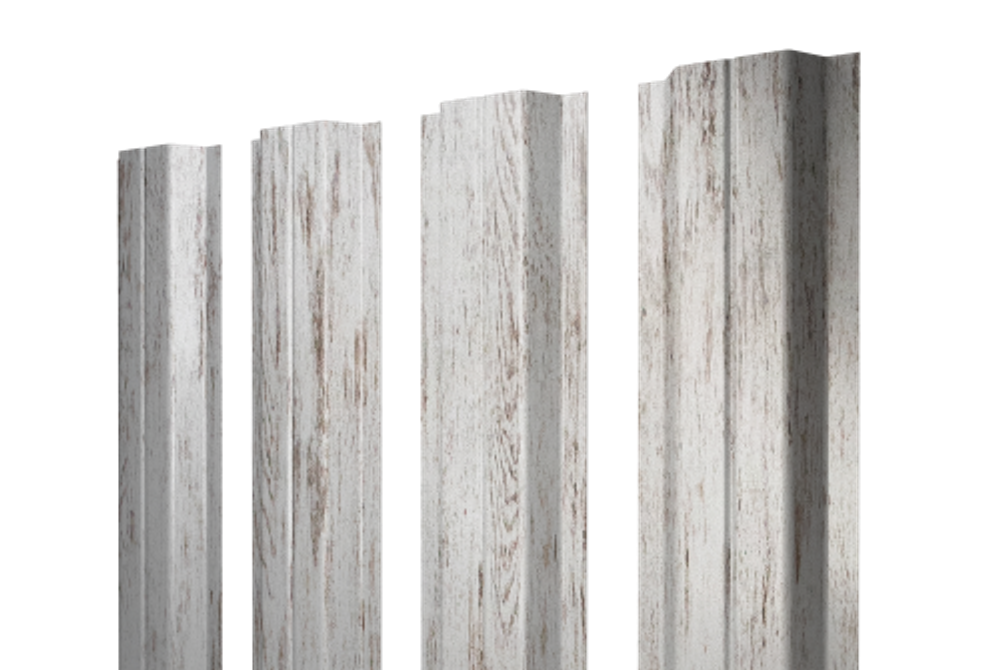 Штакетник П-образный A с прямым резом 0,45 Print Elite Snow Wood TwinColor
