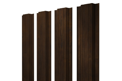 Штакетник Прямоугольный с прямым резом 0,45 Print Elite Chestnut Wood TwinColor