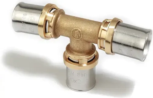 Тройник пресс соединительный 26мм x 26мм x 26мм Giacomini RM150Y009