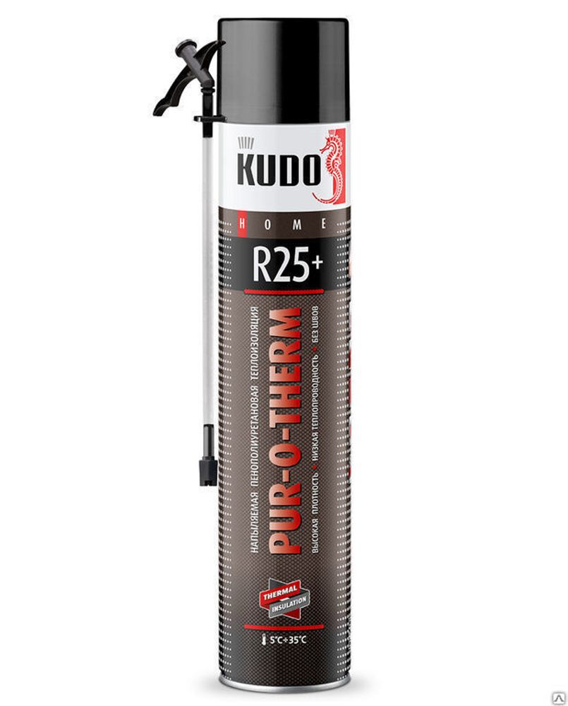 Напыляемая пенополиуретановая бесшовная теплоизоляция KUDO PUR‑O‑THERM R25+ 950 гр, 1000 мл