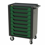Тележка инструментальная Garopt 8 ящиков ЗЕЛЕНАЯ, центральный замок, увеличенные колеса, доводчики, GAROPT Серия "High", высота 1040мм (2)