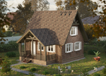 Сайдинг LUX под камень, Bergart, кедровый орех