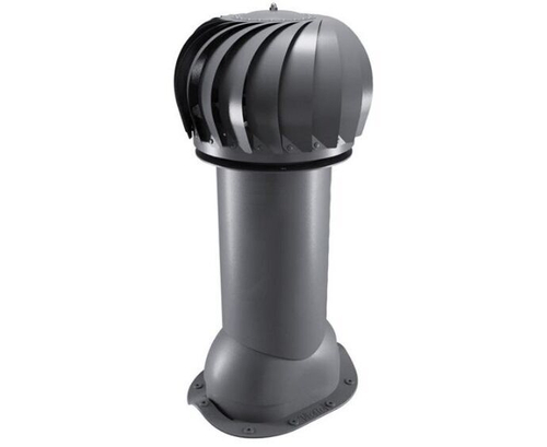 Роторная вентиляция для металлочерепицы d150мм, h-650мм утепленная, серый графит RAL 7024