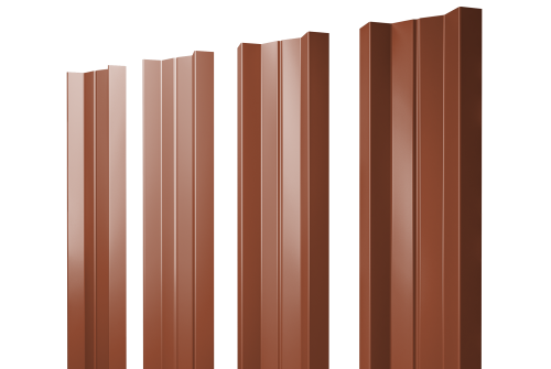 Штакетник М-образный А с прямым резом 0,45 Drap RAL 8004 терракота