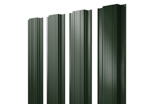 Штакетник Прямоугольный с прямым резом 0,5 GreenCoat Pural BT RR 11 темно-зеленый (RAL 6020 хромовая зелень)
