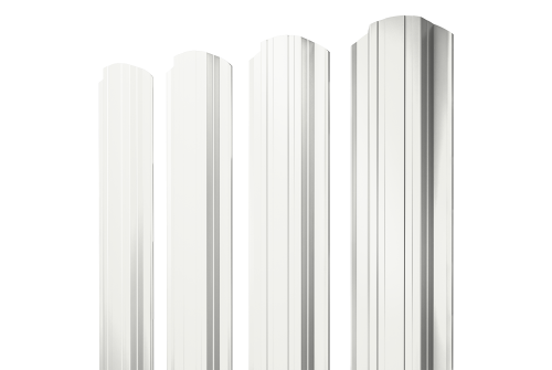 Штакетник Прямоугольный фигурный 0,45 PE-Double RAL 9003 сигнальный белый