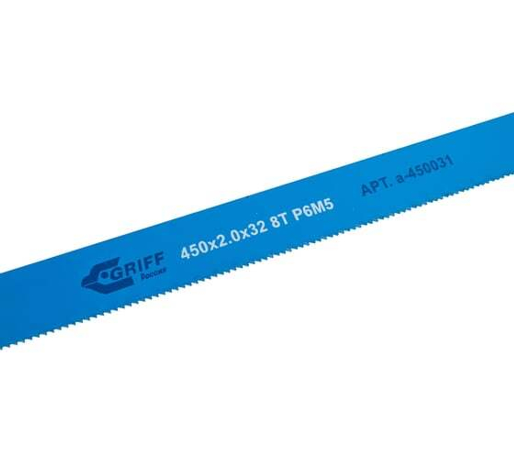 Полотно машинное (450х32х2 мм; 8T; Р6М5) GRIFF a450031