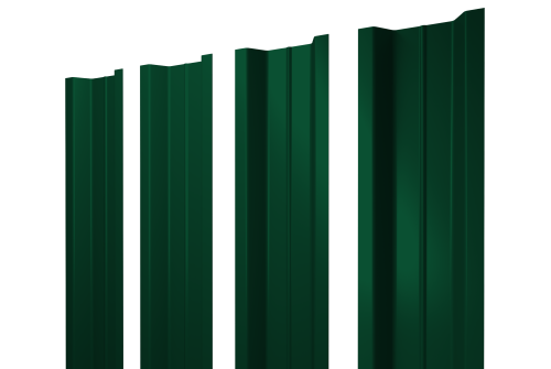 Штакетник П-образный В с прямым резом 0,5 PE RAL 6005 зеленый мох