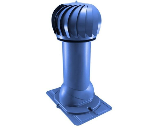 Роторная вентиляция с универсальным проходным элементом d110мм, h-550мм не утепленная, синяя RAL 5005