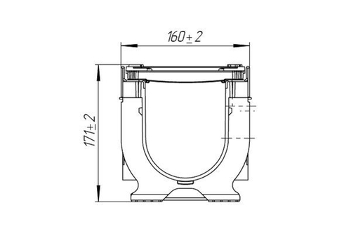 Лоток водоотводный PolyMax Drive DN100 h170 пластиковый с решеткой щелевой чугунной ВЧ кл.С (комплект)