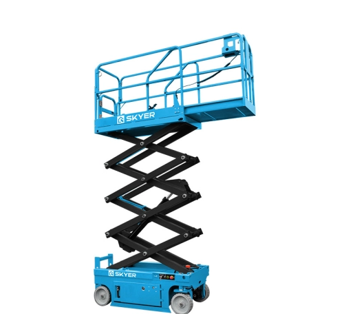 Самоходный ножничный подъемник с выдвижной платформой (узкая база) SKYER PL0724