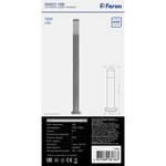 Светильник садово-парковый Feron DH022-1100, Техно столб, 18W E27 230V, серебро 11808