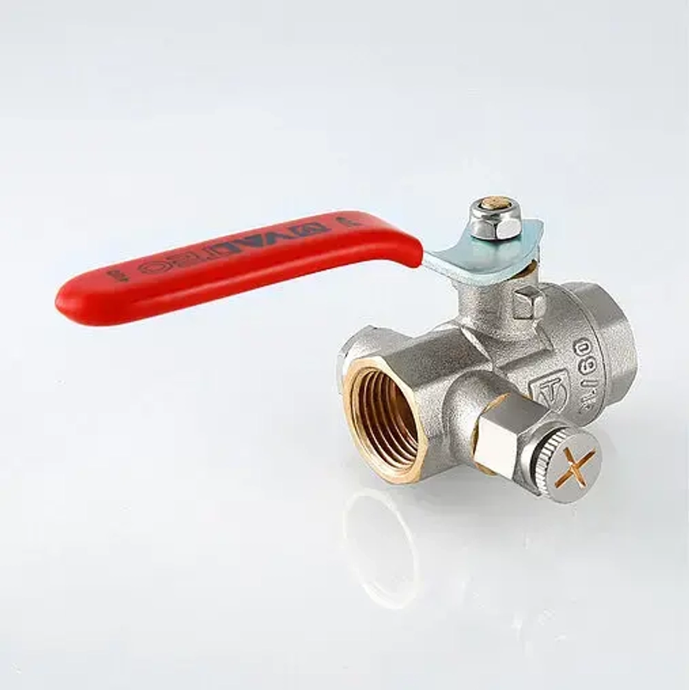 Кран шаровый с дренажем и воздухоотводчиком ½"в x ½"в Valtec Base VT.245.N.04