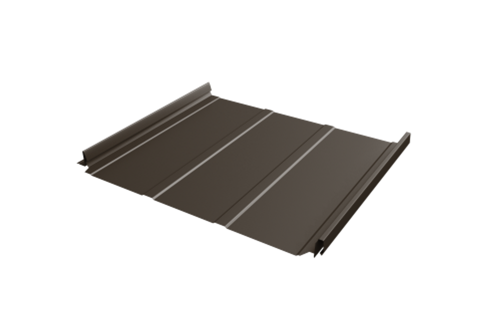 Кликфальц Pro Line Grand Line 0,5 GreenCoat Pural BT с пленкой на замках RR 32 темно-коричневый (RAL 8019 серо-коричневый)