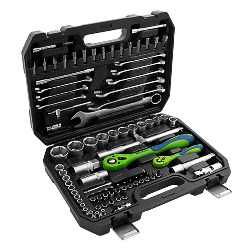 Набор инструментов 82 предмета, CrV, 1/2", 1/4" Сибртех