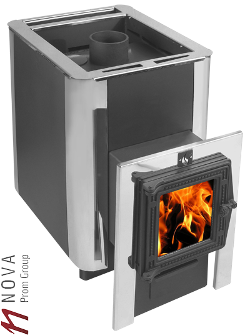 Печь для бани Термофор ДоброПар Carbon 14 закр.каменка чуг дверца со стеклом антрацит