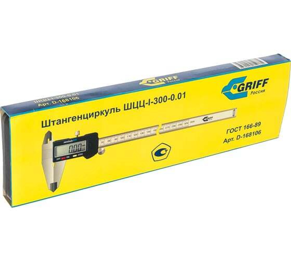 Штангенциркуль GRIFF ШЦЦ-I-300-0,01 ГОСТ 166-89 D168106