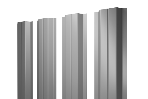 Штакетник П-образный A с прямым резом 0,5 PE RAL 7004 сигнальный серый