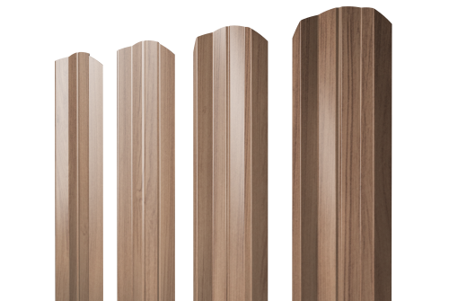 Штакетник М-образный А фигурный 0,45 Print Elite Honey Wood TwinColor