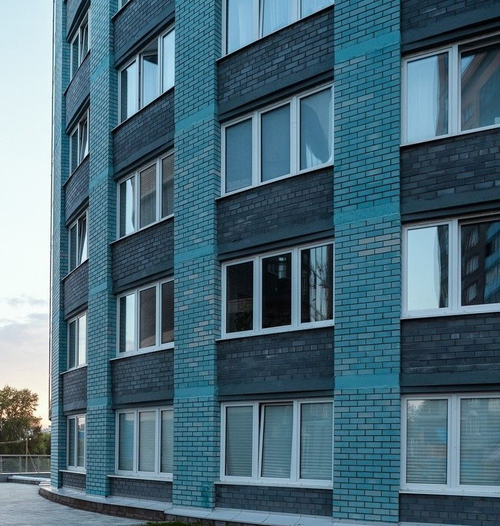 Кирпич силикатный Симат утолщенный пустотелый синий