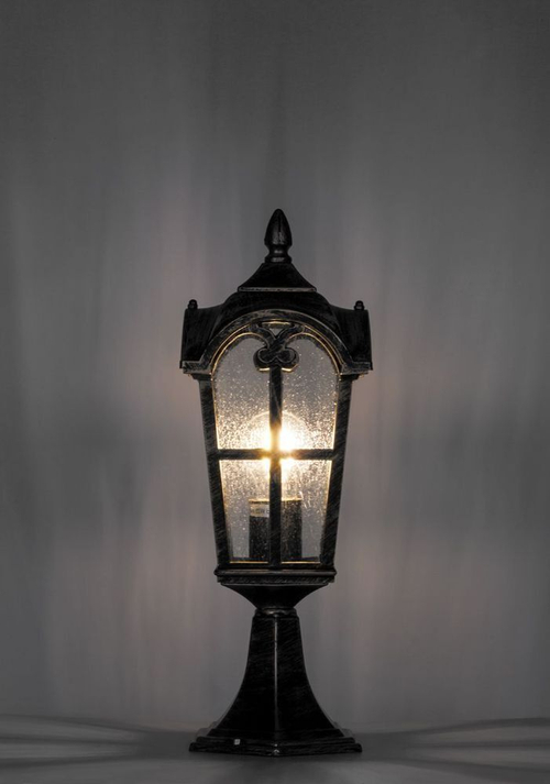 Светильник садово-парковый Feron PL105 четырехгранный на постамент 60W 230V E27, черное золото 11297