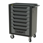Тележка инструментальная Garopt 7 ящиков СЕРАЯ, центральный замок, увеличенные колеса, доводчики, GAROPT Серия "High", высота 1040мм